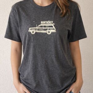 Nantucket Wagoneer Next Level Apparel T-Shirt Unisex Size M Heather Charcoal